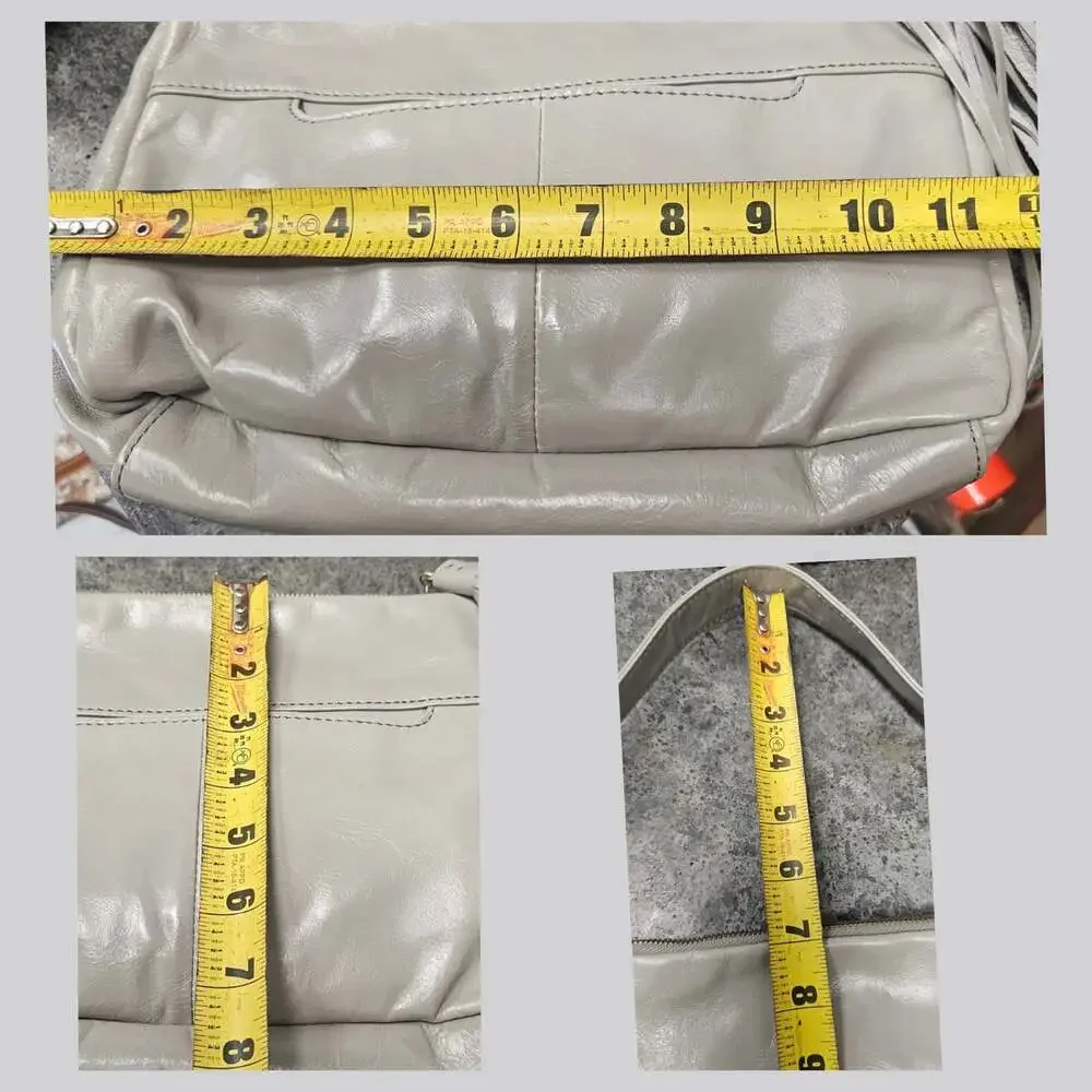 HOBO International Kole Leather Shoulder Bag-Driftwood Gray Minimalist NWOT